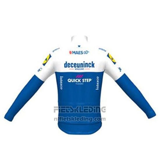 2020 Fietskleding Deceuninck Quick Step Wit Blauw Lange Mouwen en Koersbroek